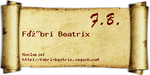 Fábri Beatrix névjegykártya