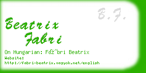 beatrix fabri business card